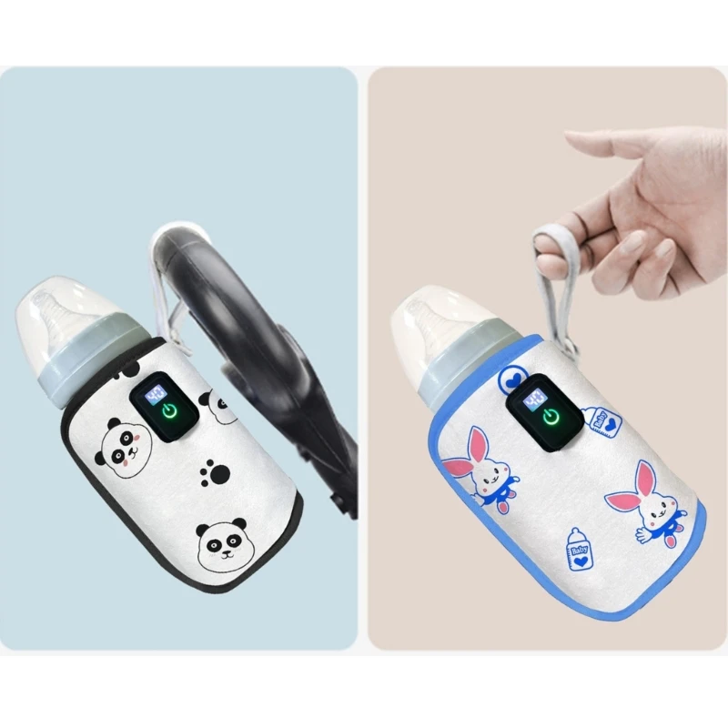 Display Digital Milk Warmer, Aquecedor de leite USB, Aquecedor de mamadeira de enfermagem, Sacos de viagem Aquecedor