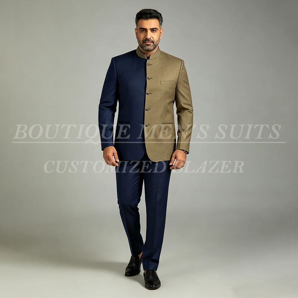 

Мужской костюм на заказ: роскошный пиджак Джадпури, высококачественный однобортный комплект из 2 предметов (пиджак и брюки), модный свадебный наряд