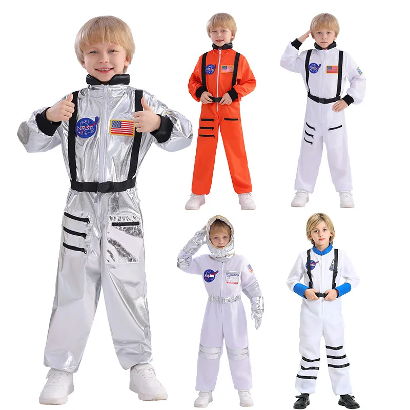 

Halloween Children's Space Ssuit Kids Astronaut Costume Astronaut Cosplay Disguise Kids Jumpsuit Spaceman Outfits Carnival Suit