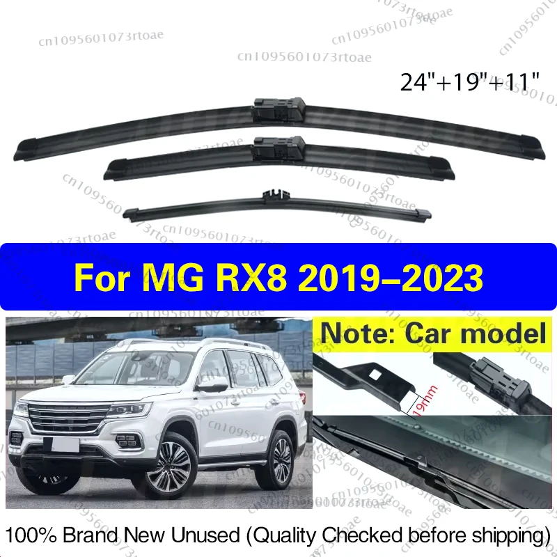 

Car Wiper Blades For MG RX8 2019 2020 2021 2022 2023 Front Rear Windshield Windscreen Clean Window 24"+19"+11" Car Accessories