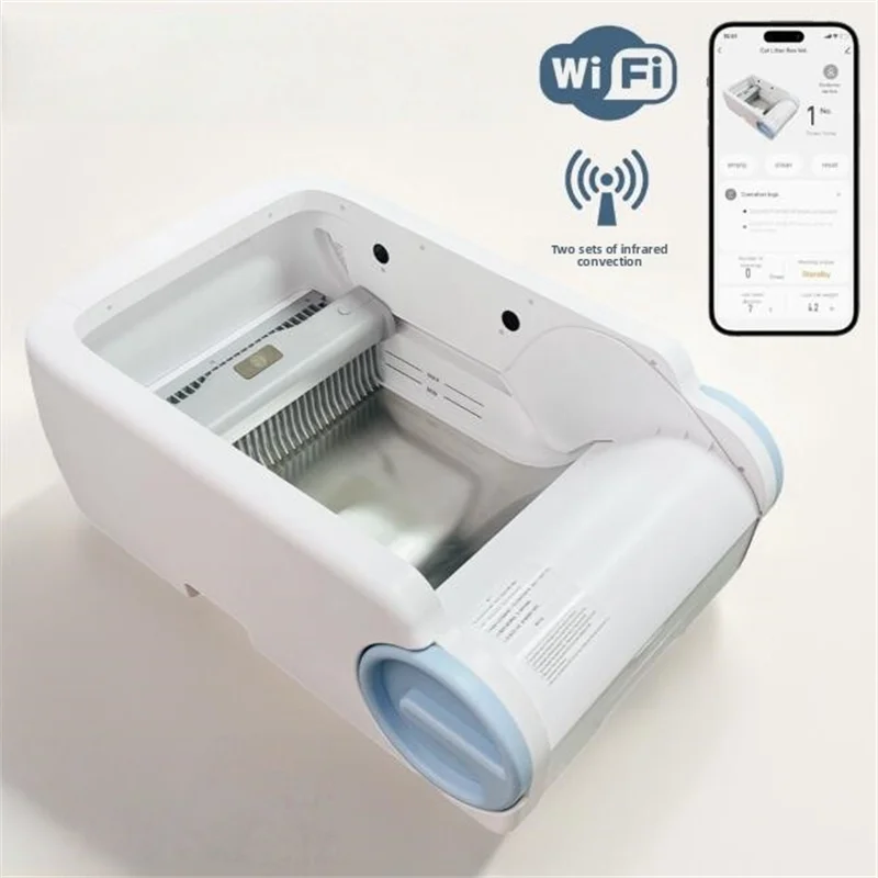 

Open Automatic Self Clean Stool Litterbox Electric Sand Box Rectangular Arjanuary Auto Smart Cat Sandboxes Pet Travel Toilet