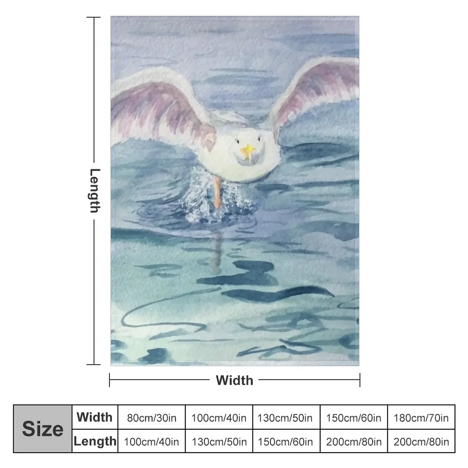 Seagull Throw Blanket Shaggy Cute Plaid Blankets