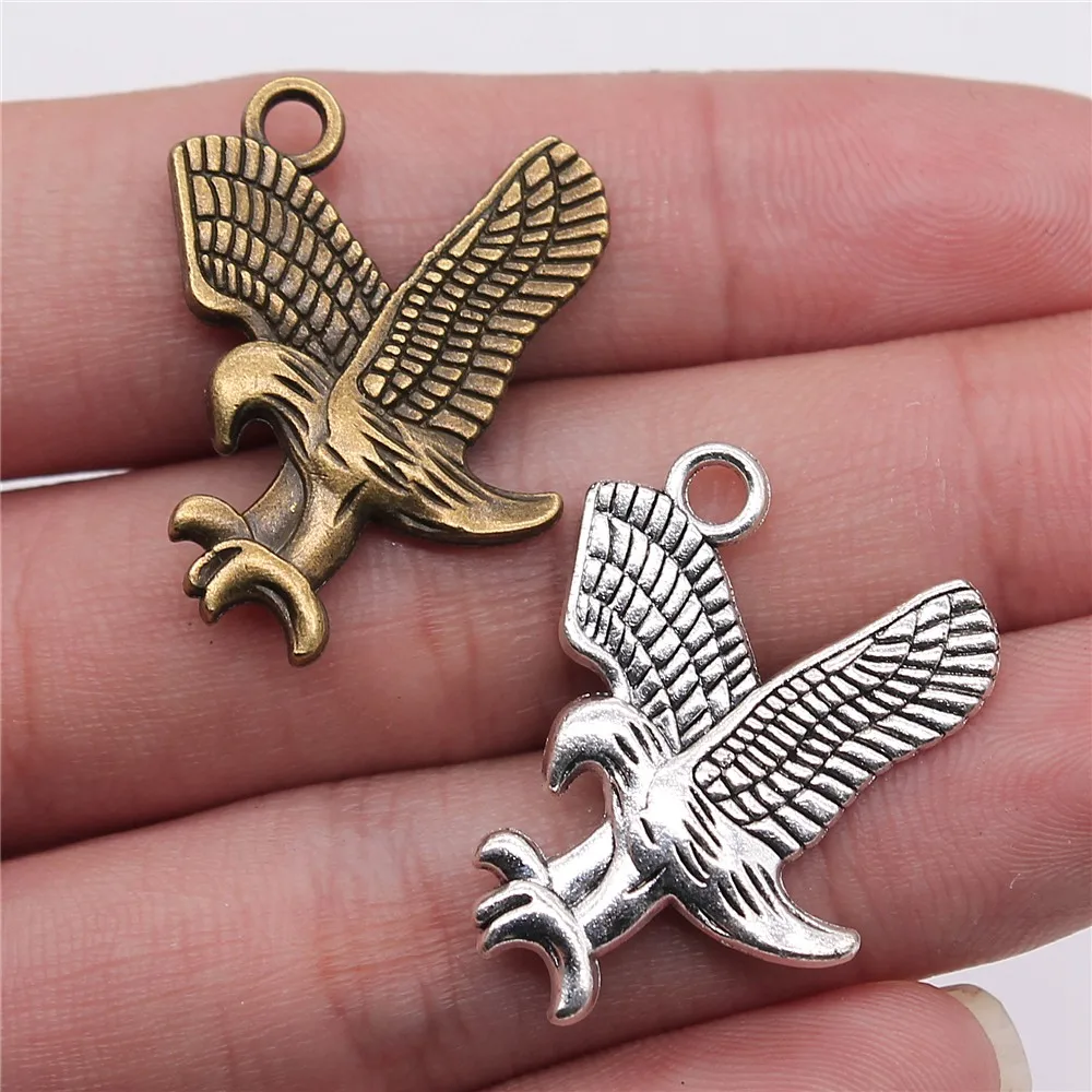 

40pcs 31x27mm Pendant Eagle Flying Eagle Charm For Jewelry Making Antique Silver Color Eagle Pendants