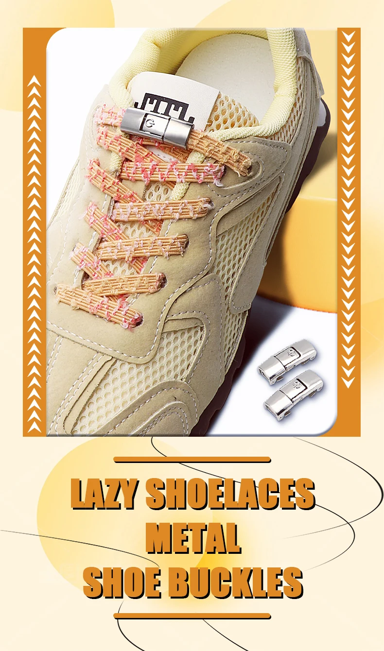 Press-Lock Metall-Schnürsenkelverschlüsse, Schnürsenkel-Endkappen ohne Binden, Elastische Schnürsenkel-Endstücke, Lazy Sneaker Schnürsenkel-Verschlüsse – Detail 1