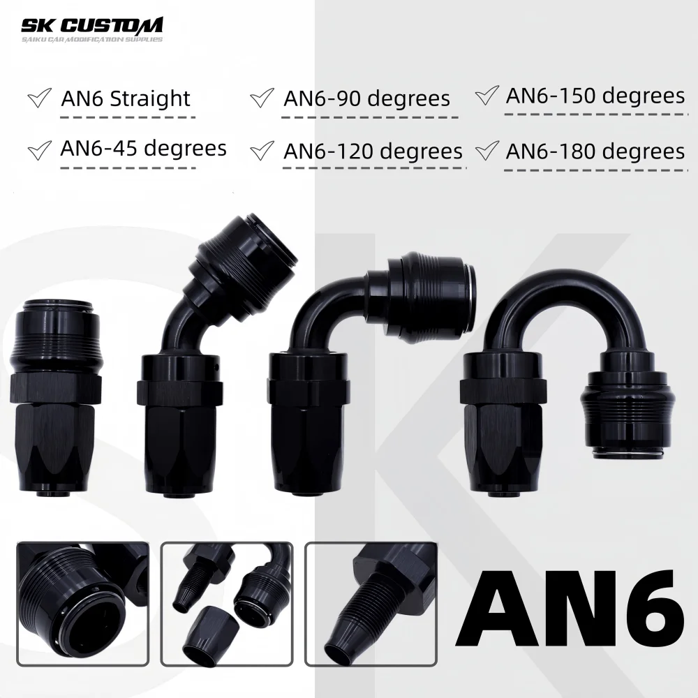 Aluminium Swivel Hose End Fitting Straight 45 90 Degree Quick Release Oil Fuel Line Connector Universal Auto Racing Adapter M18