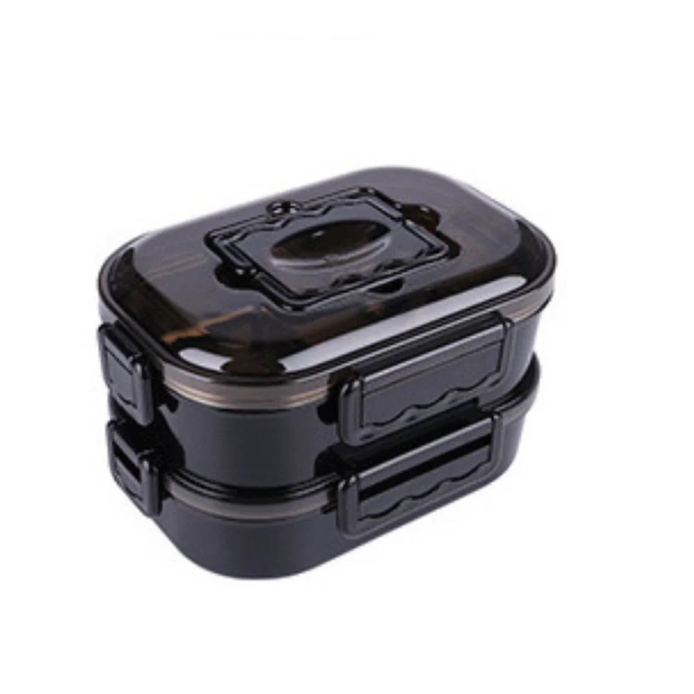 

Double Layer Stainless Steel Lunch Box Leakproof 1200ml Insulated Food Container Rectangular Compartment Large Capacity Food Box