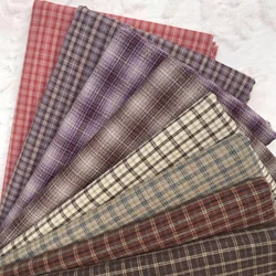 50x70cm Retro Yarn Dyed Japanese Fabric Handmade DIY Patchwor100% Cotton Fabric for Sewing Doll Clothes Quilt Cloth Bundle