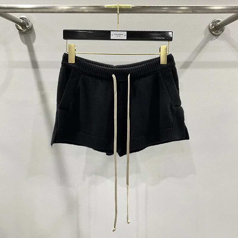 2025 Summer New Fashion Wool Knit Comfortable Wool Knit Casual Short Pants Black Gray