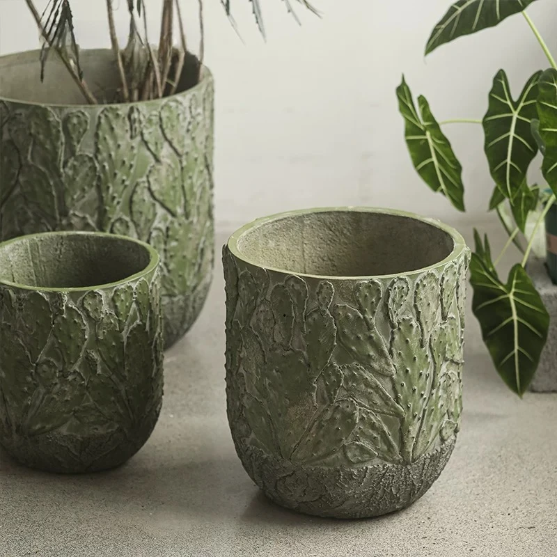 PYH retro cactus pattern combination cement flower diameter indoor planting Jacaranda loose-tailed sunflower