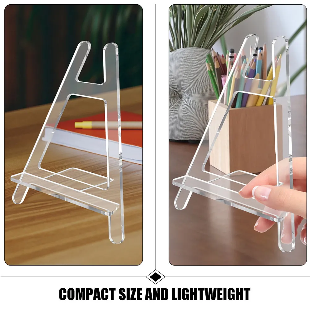 2Pcs Acrylic Phone Display Stand Clear Lightweight Non-Deformable Desktop Holder for Cellphone Tablet Wallet Cards Retail Show