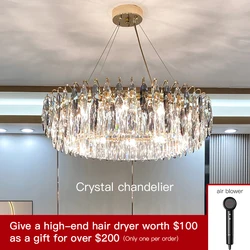 Plafonnier LED en cristal au design moderne luxueux, éclairage d'intérieur, luminaire décoratif de plafond, idéal pour un hall d'hôtel, un salon ou une chambre à coucher