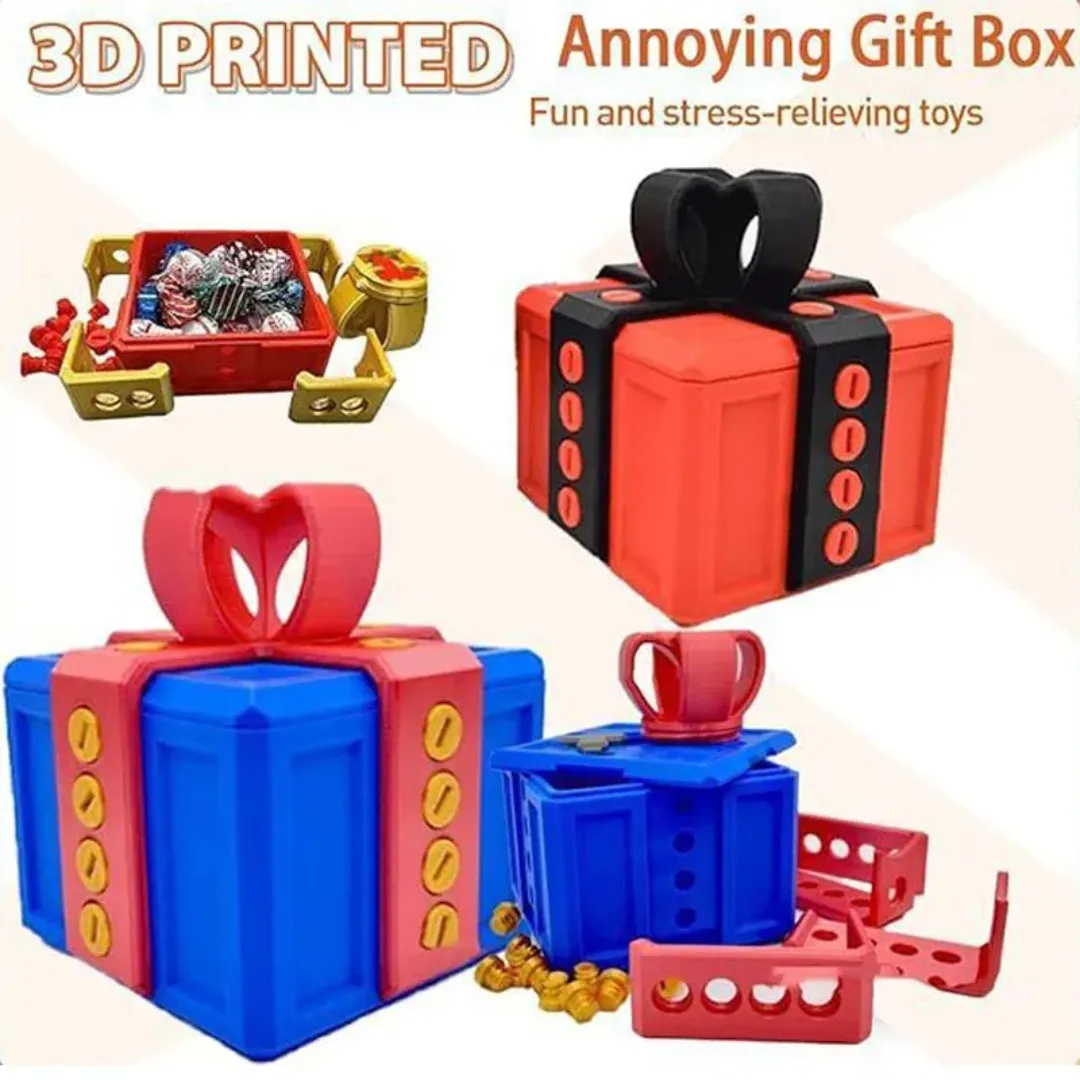Impressão 3d novidade explosão irritante caixas de presente, caixas de presentes de natal brinquedos criativos, para crianças adultos, brinquedos fidget, brinquedo engraçado