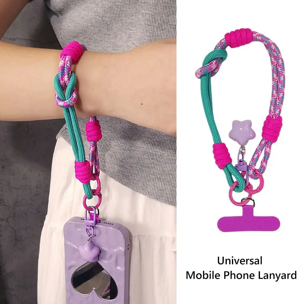 

Прочный регулируемый ремешок для телефона на запястье Стильный тканый ремешок для большого пальца 2-в-1 тканая короткая ручная веревка для путешествий на открытом воздухе