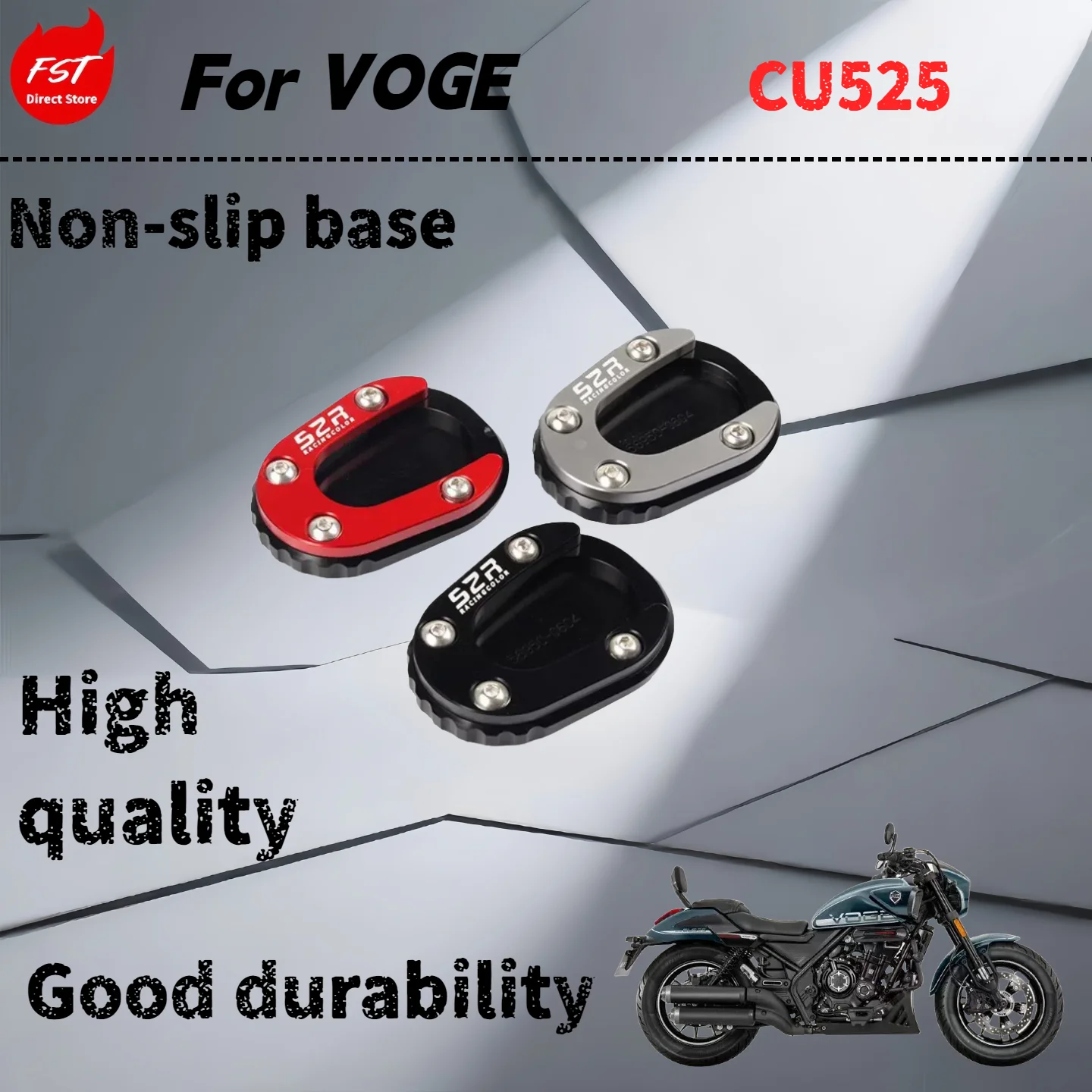 

For VOGE CU525 modified foot support side support enlarged pad aluminum alloy non-slip base with retro and durable