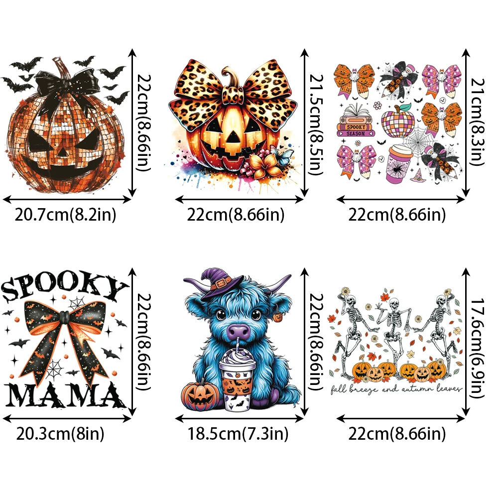 Halloween series Pumpkin Bow Dance Hot Transfer Hot Paste DIY Hot Transfer paste hand-ironed clothing accessories