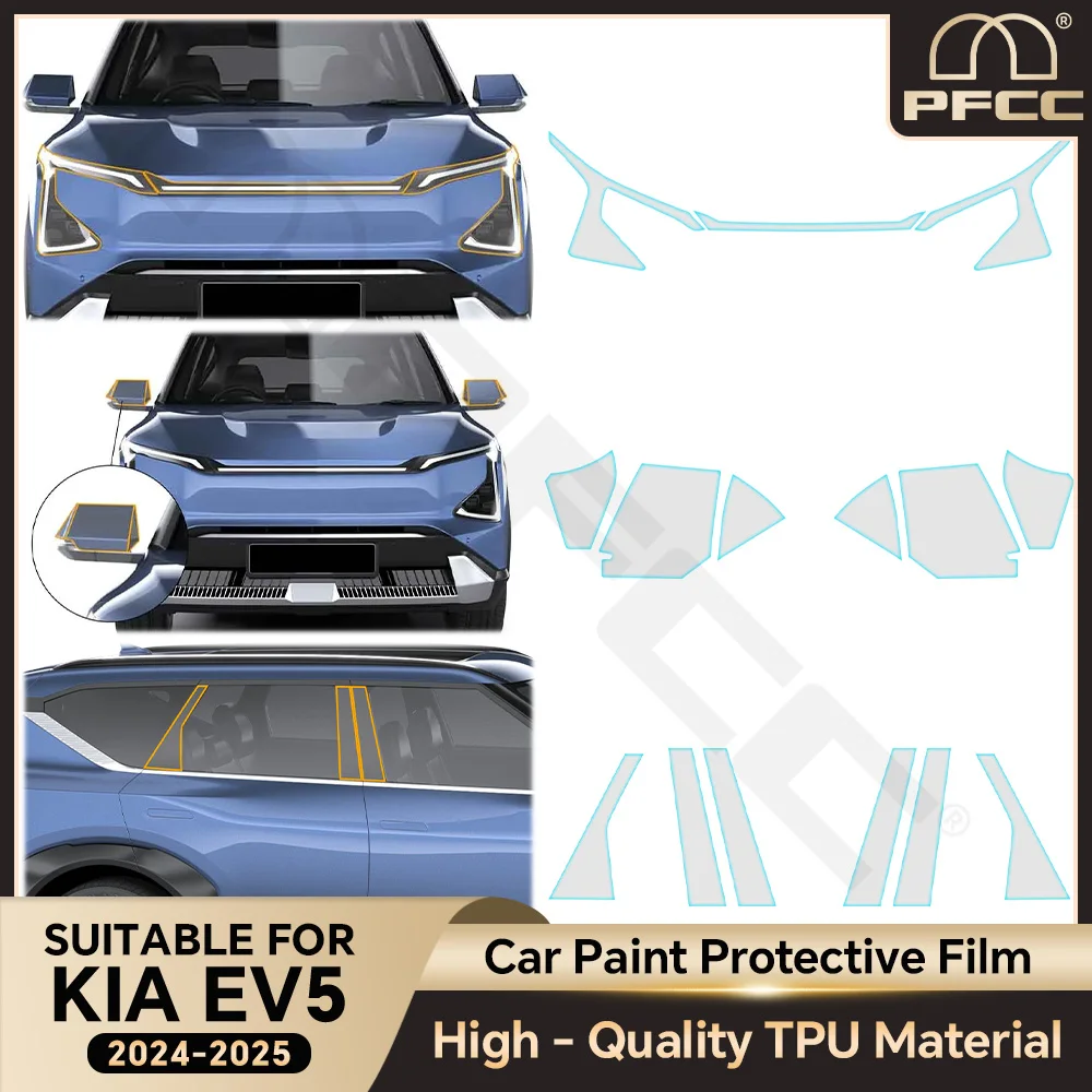 

Headlight Rearview B C Pillars Protection Film Car Sticker Anti-scratch Protective PPF For Kia EV5 2024 2025 Accessories 8.5mil