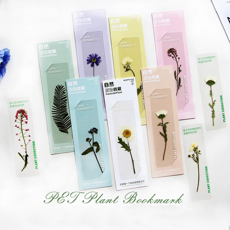 Creative Bookmarks Flower Leaves Series Bookmarks for Books PET Mark Page Marker Kids Kawaii Stationery Student School Supplies