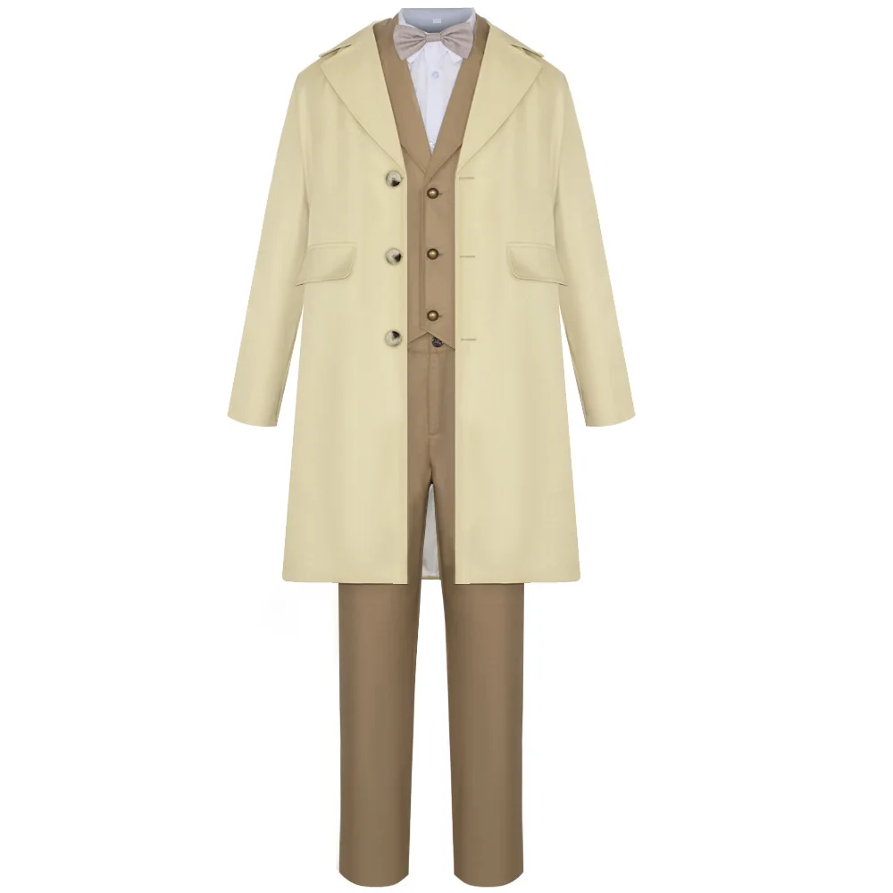 

2026 Halloween Cosplay Aziraphale Clothing Aziraphale Crowley Movie Good Omens Cosplay Costume Overcoat Suits Man