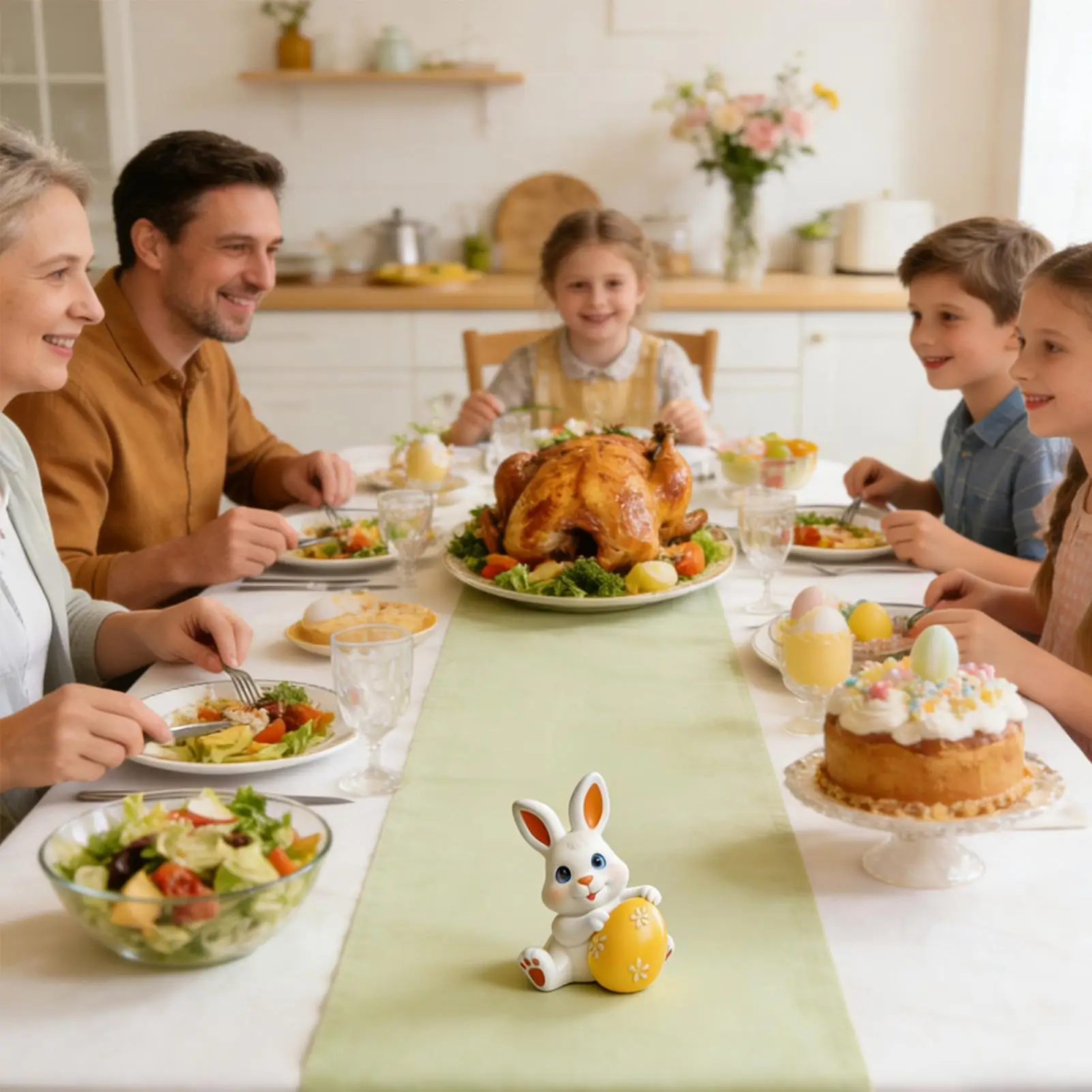 

3D Rabbit Egg Silicone Candle Mold DIY Easter Rabbit Hug Egg Plaster Soap Resin Crystal Casting Mould Home Crafts