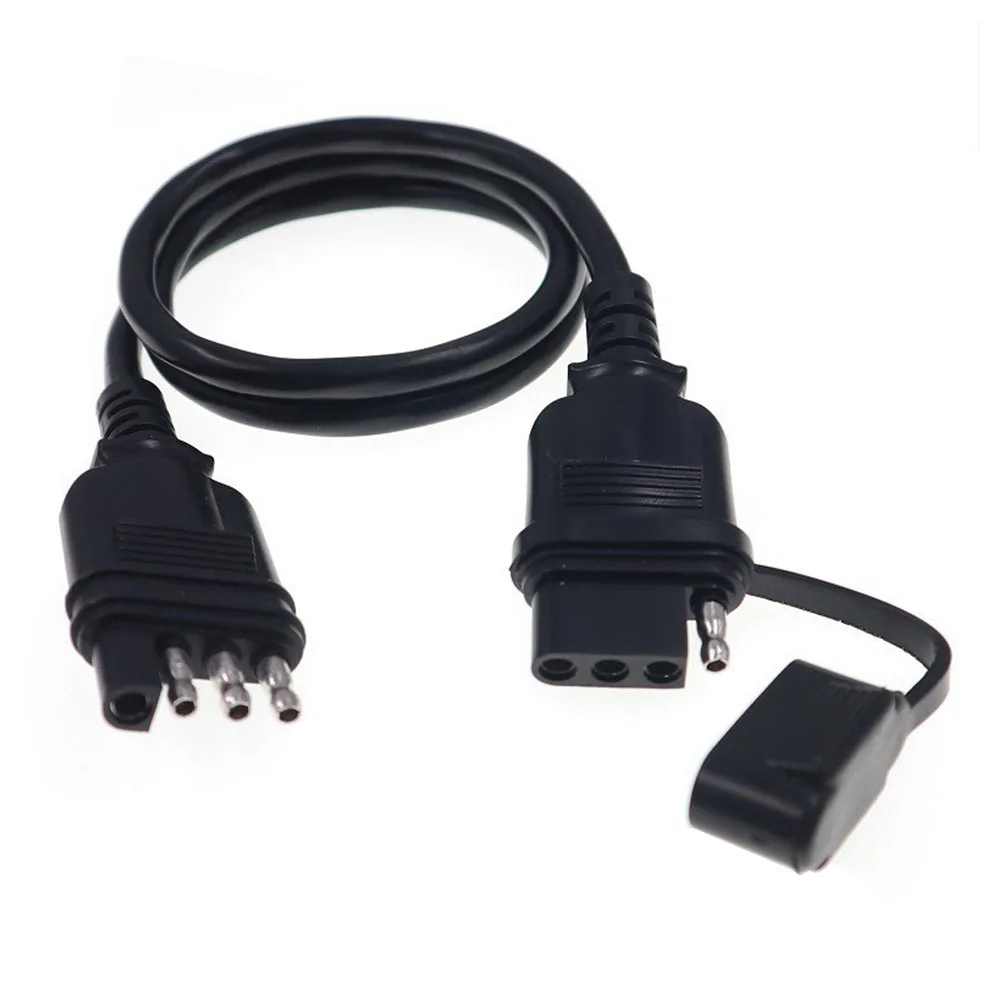 12 Inch 4Pin Flat Trailer Extension Cable 8AWG Connector Compatible With Most Vehicles And Trailers Weather-Resistant Design