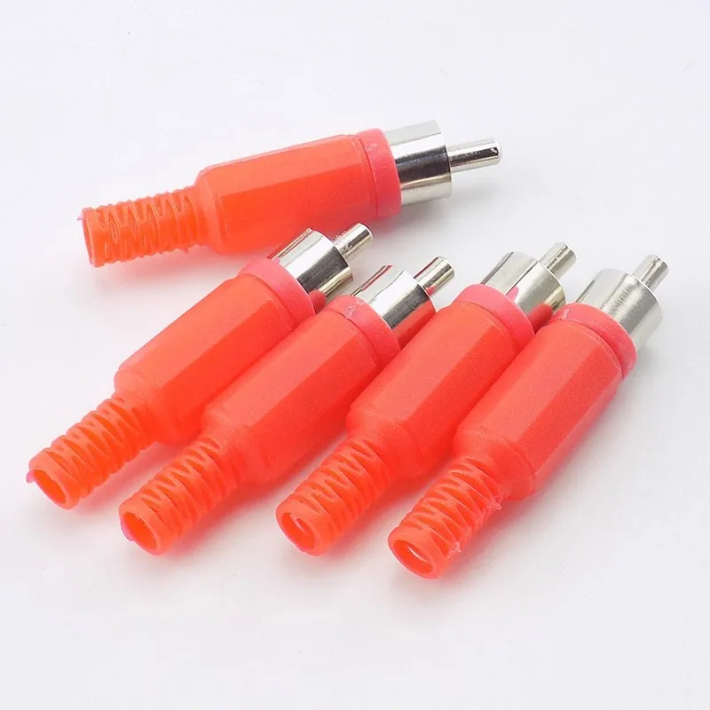 أسود أحمر RCA البلاستيك ذكر وصلة مرفاع محول لحام الصوت والفيديو التوصيل مقبض ستيريو المقابس قناة أداة صناعية مزدوجة DIY بها بنفسك