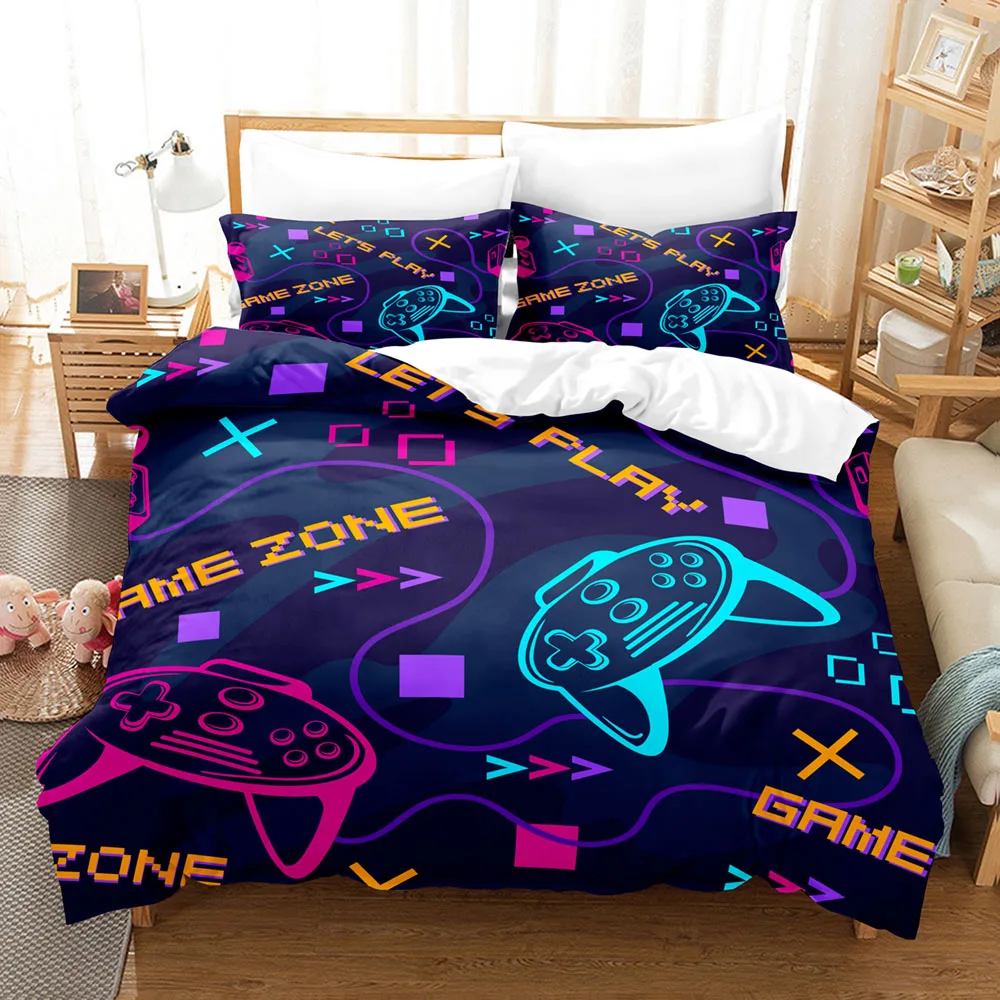 Videospiel-Bettwäsche-Sets 2025, Einzel-, Doppel-, King-Size-Bettbezug-Set mit Kissenbezügen, ohne Tröster, Geburtstagsgeschenk für Jungen – Detail 7