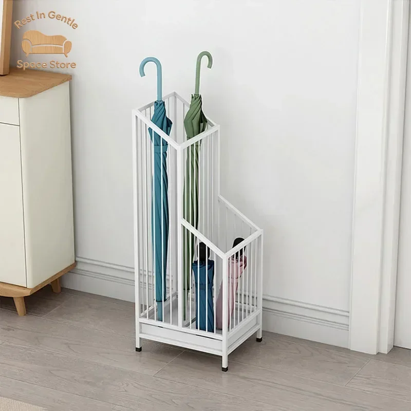 Metal Umbrella Storage Rack Multifunctional Multiple Layers Strong Bearing Capacity Entryway Wet Umbrella Holder