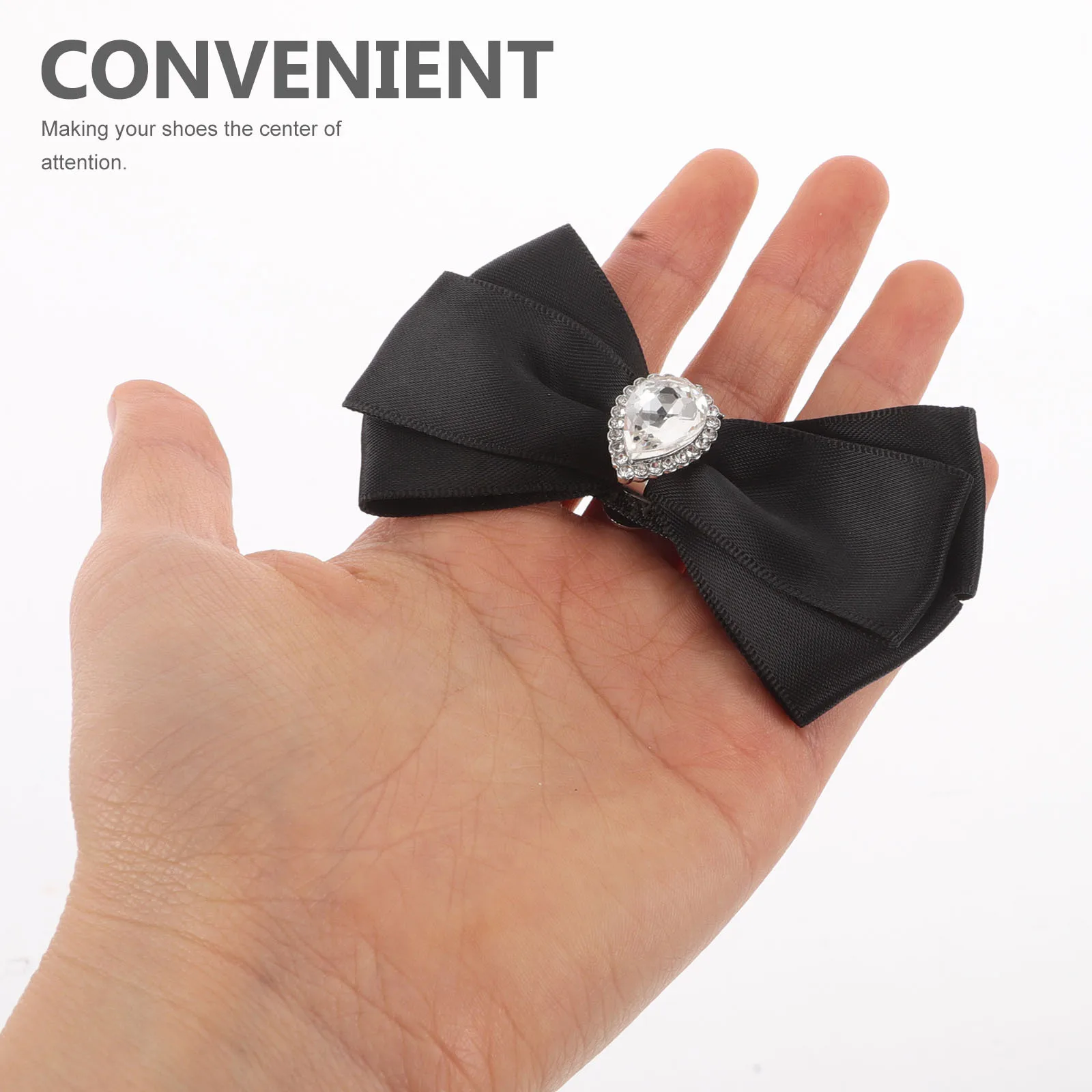 1Pair Bowknot Shoe Clips for Women High Heels Wedding Party Rhinestone Decorative Removable Bridal Shoe Accessories