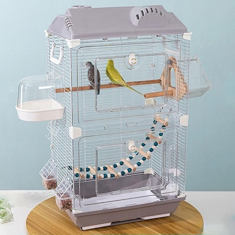 Acrylic  Cages Drawer Large  Cage Parrot Big Birds Accessories Cage  Small Animal Hideout Birdcage with Toy House