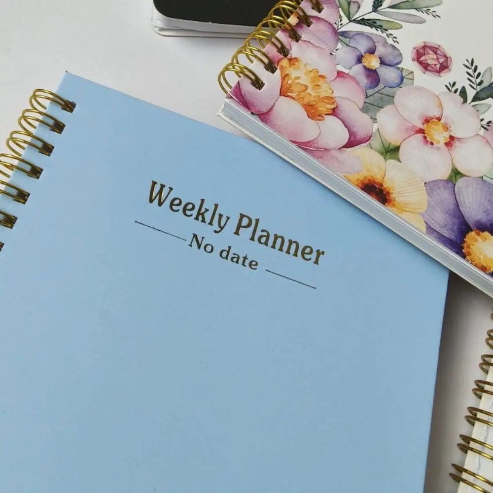 High Quality A5 Weekly Planner No Date Planner Reminder Weekly Schedule Book Efficiency with Straps Coil Notebook Office