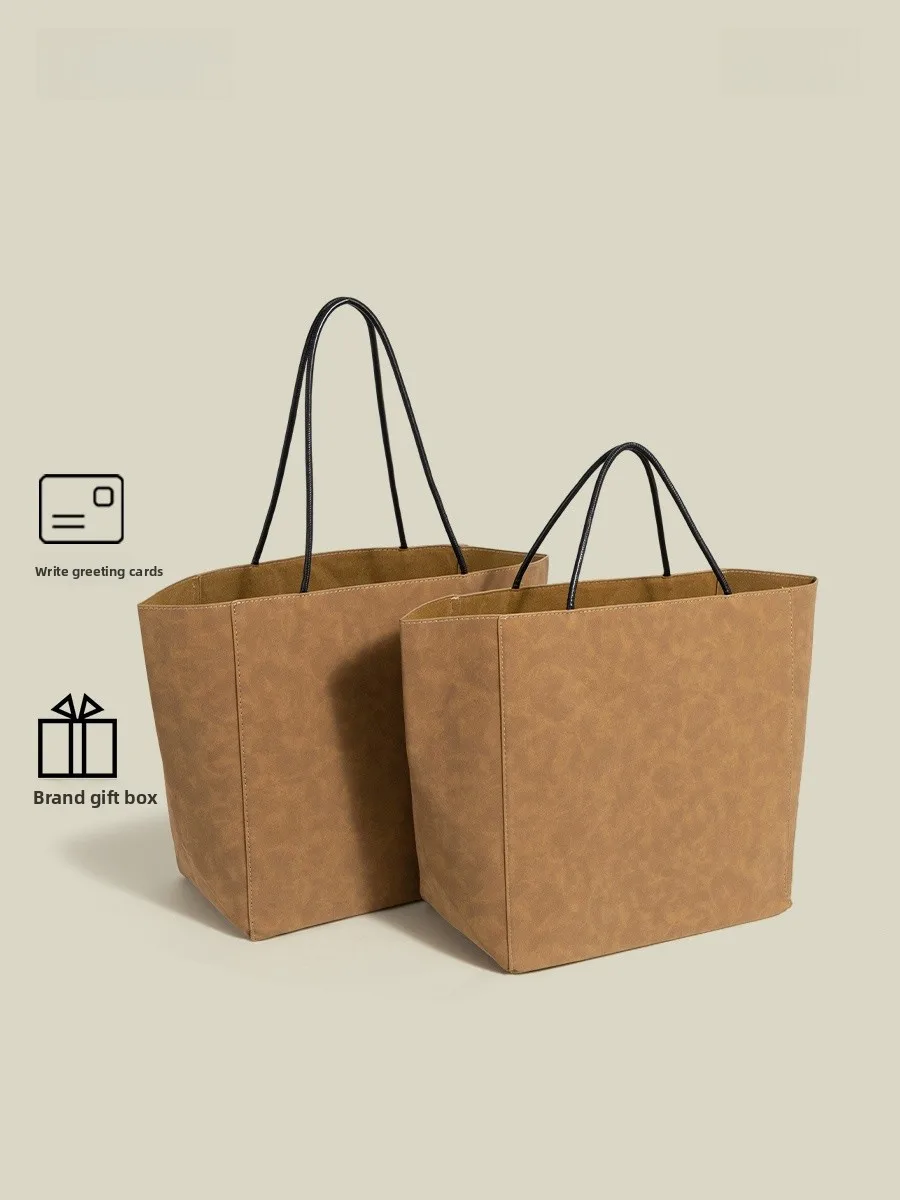 

Large Capaci Frosted op Bag oulder Bag Underarm Bag Tote Bag by Bear Blue Blue Simple Design High End Feeling