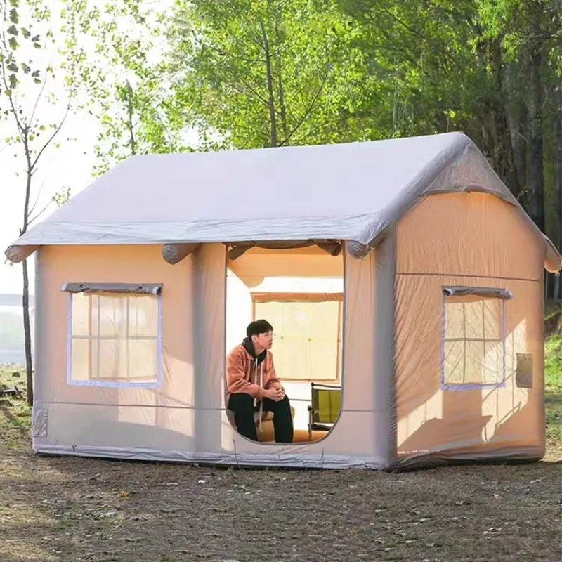 

Outdoor Portable 4-6 Person Inflatable Tent Waterproof Oxford PVC Canvas House Tent for Camping