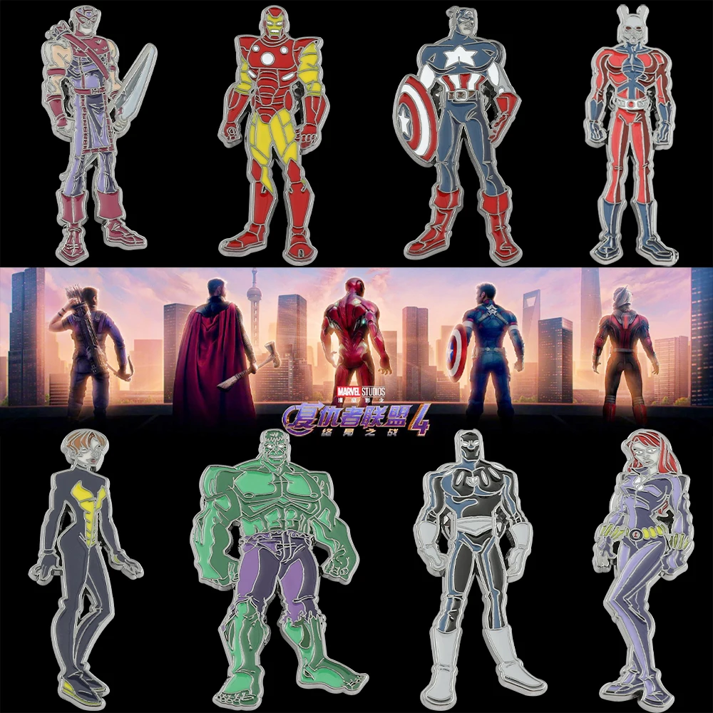 Marvel Hero Lapel Pins Cartoon Avengers Superheroes Iron Man Hulk Spiderman Fans Collect Brooch for Backpack Badge Accessories