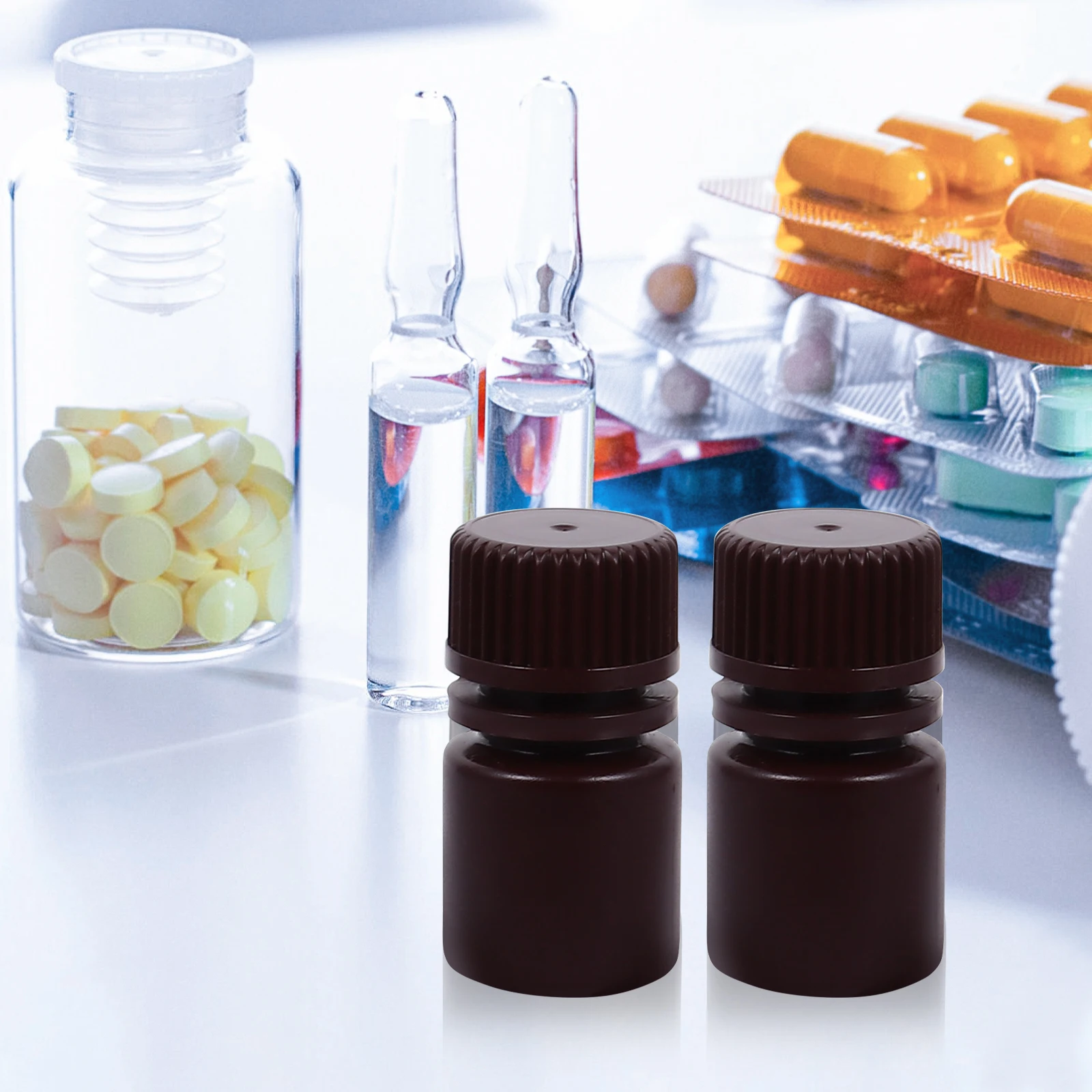 

20pcs 8Ml Reagent Bottles Plastic Chemical Containers Pipe Dredge Bottles For Lab Storage Pp Material Lightweight