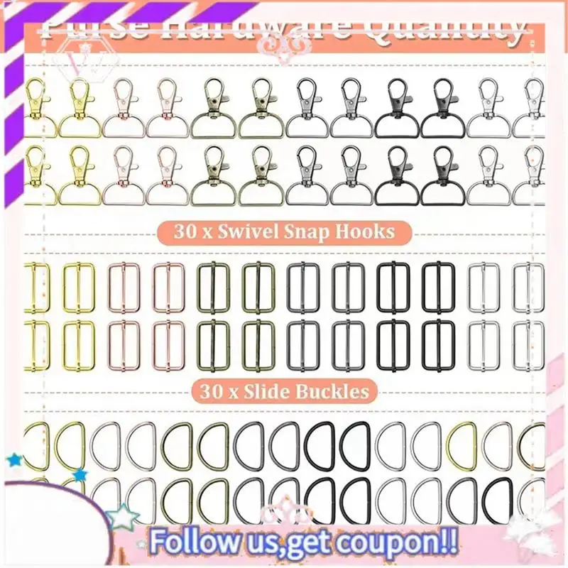 

Easy To Use 90 Pc Swivel Clasps Snap Hooks And D Rings Keychain Clip Hook Lobster Claw Clasp For Keychain Making And Sewing Proj