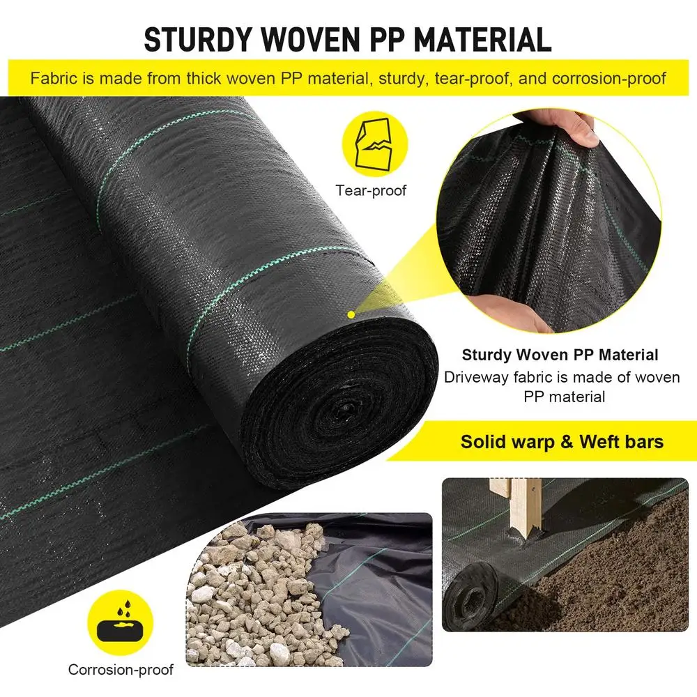 Commercial Grade Weed Barrier Fabric 13x115 ft French Drain Landscape Fabric