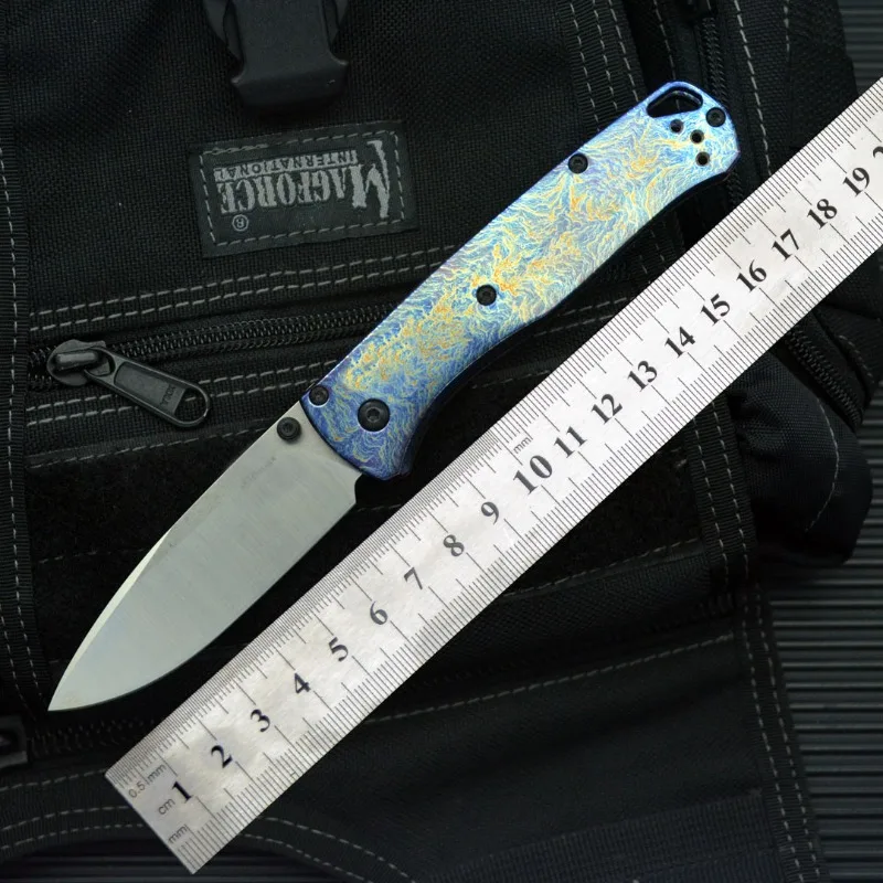 BM535 Titanium Alloy Folding Knife Outdoor Wilderness Survival Knife Pocket Blade Sharp Small Knife