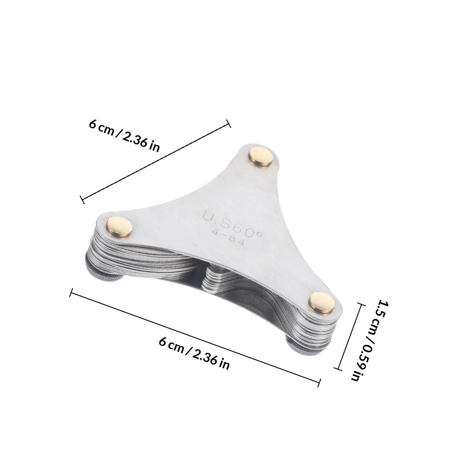 Professional Stainless Steel Thread Pitch Gauge with Clear Toothed Edges Digital Embossing for Internal External Thread