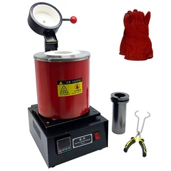 3Kg Gold Melting Furnace - Portable Metal Melting Furnace Gold Silver and Aluminium Graphite Quartz Crucible Equipment Melting