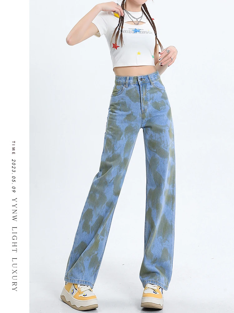 

Women's Blue Baggy Jeans Aesthetic Vintage Oversize Cowboy Pants Harajuku Straight Denim Trousers Y2k 2000s Trashy Clothes 2024