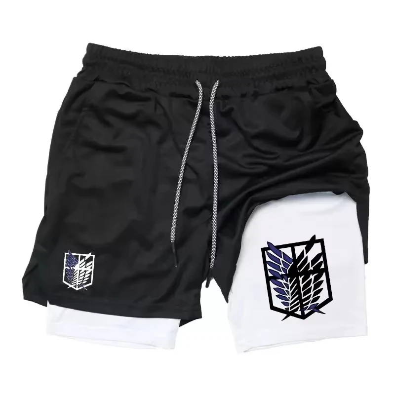 shorts-masculino-2-em-1-mistura-de-algodao-fitness-academia-ataque-em-tita-anime-japones-camada-dupla-secagem-rapida-moletom-esportivo