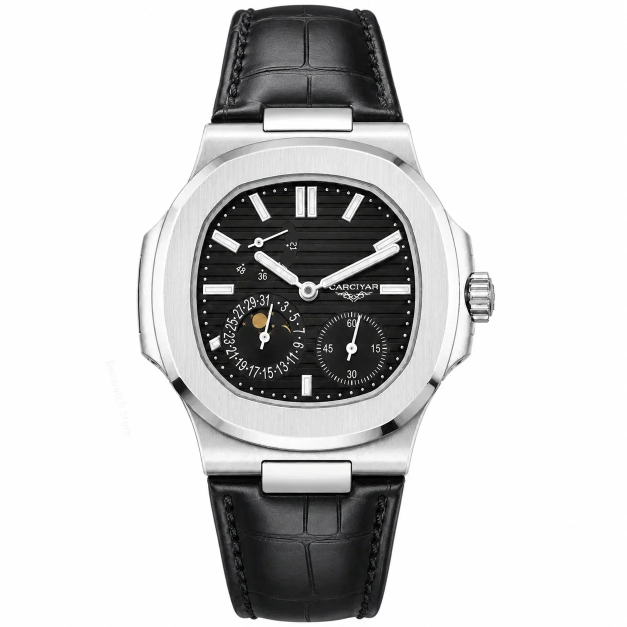 A188 Store 41 mm Men's Automatic Mechanical Watch with 904L Stainless Steel Case, Full-Featured World Time