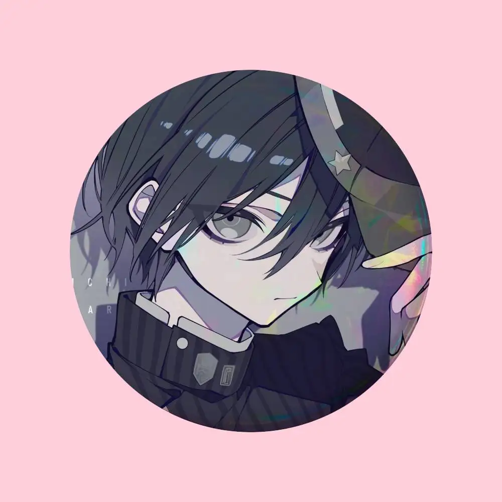 Coole H-Shuichi Saihara-W Abzeichen 25 32 44 58 75 mm Runde Cosplay-Pins Taschendekoration Fans Sammlerstücke Freunde Geschenke Brosche Souvenir – Detail 13