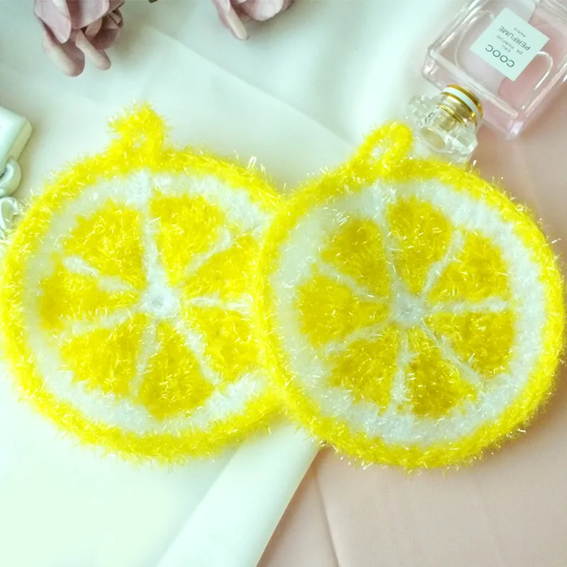 3PCS/LOT Korean Lemon Shape Dish Cloth Acrylic Washing Towel Magic Kitchen Cleaning Wiping Rags