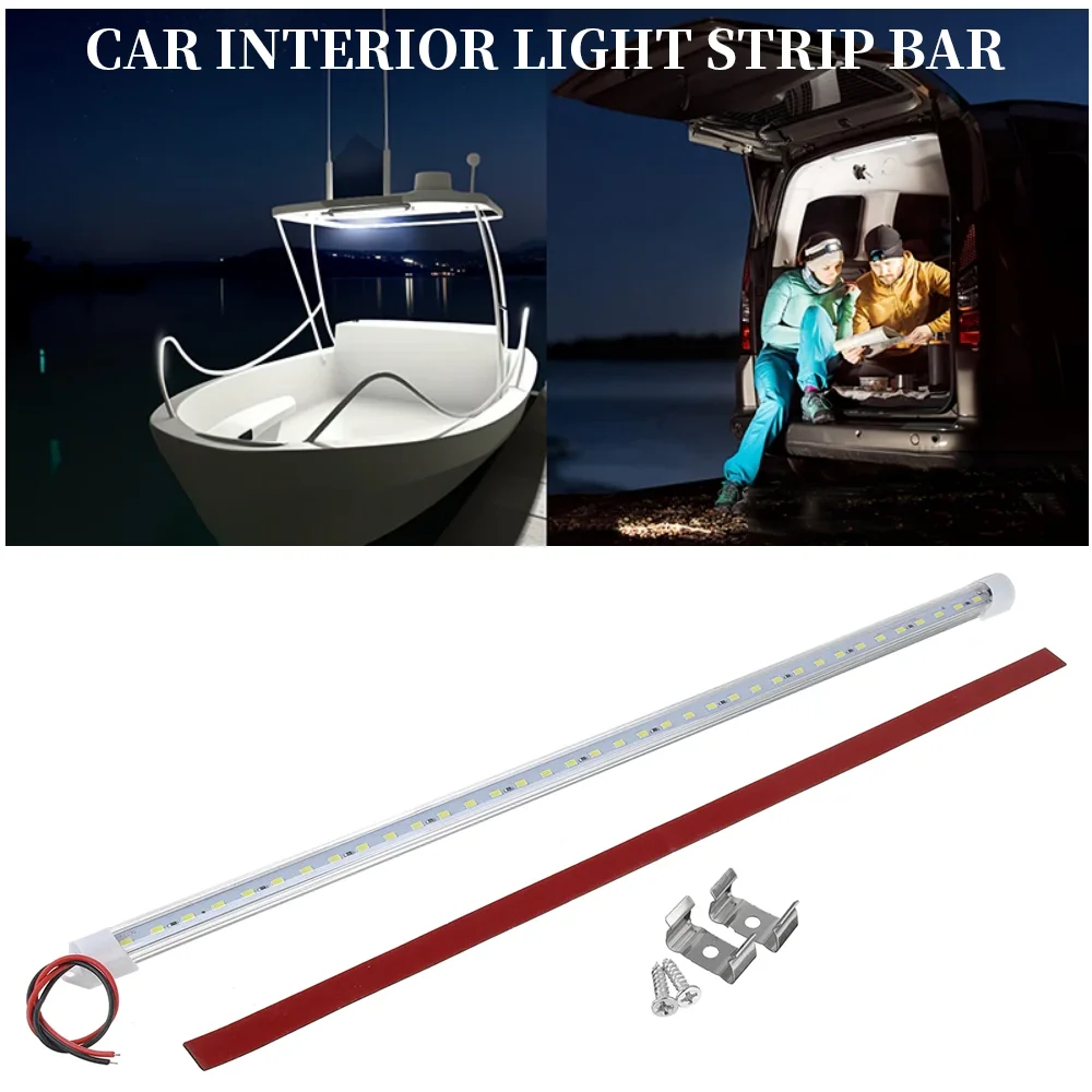 

12-80V Wide Voltage LED Cargo Light Car Interior Light Strip Bar Single Row Bright Waterproof Cab Lighting Tube Universal