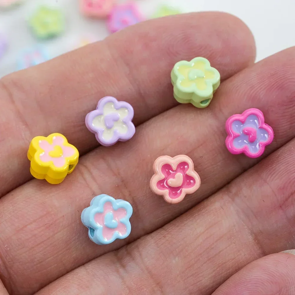 

5pcs Alloy Flower Metal Holes Beads Candy Color Loose Spacer Beads DIY Jewelry Necklaces Bracelets Earrings Women Accessories