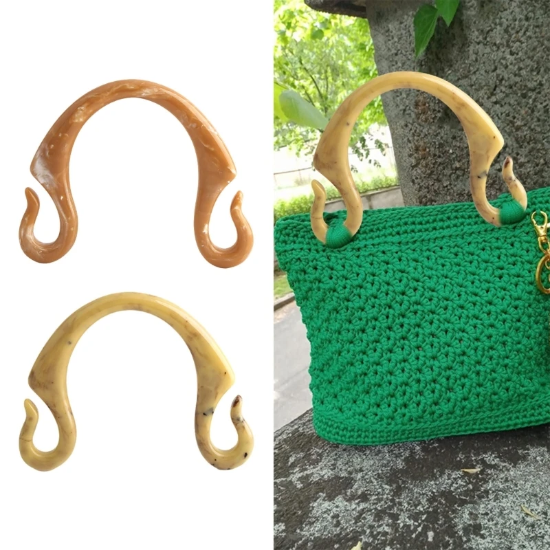 

Модная ручка для сумки из смолы с дизайном в форме крючка для изготовления сумок своими руками, аксессуаров, принадлежностей для изготовления сумок