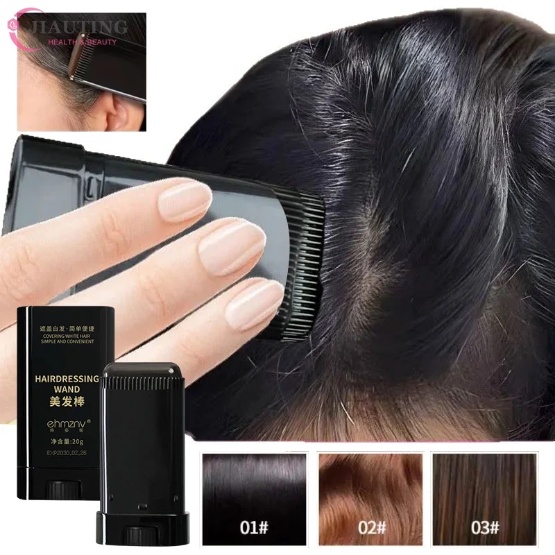 

Hair Color Stick For Men & Women Quickly Covers Gray White Hair Concealer Hairline Instant Covering Hair Dye Stick Applicator