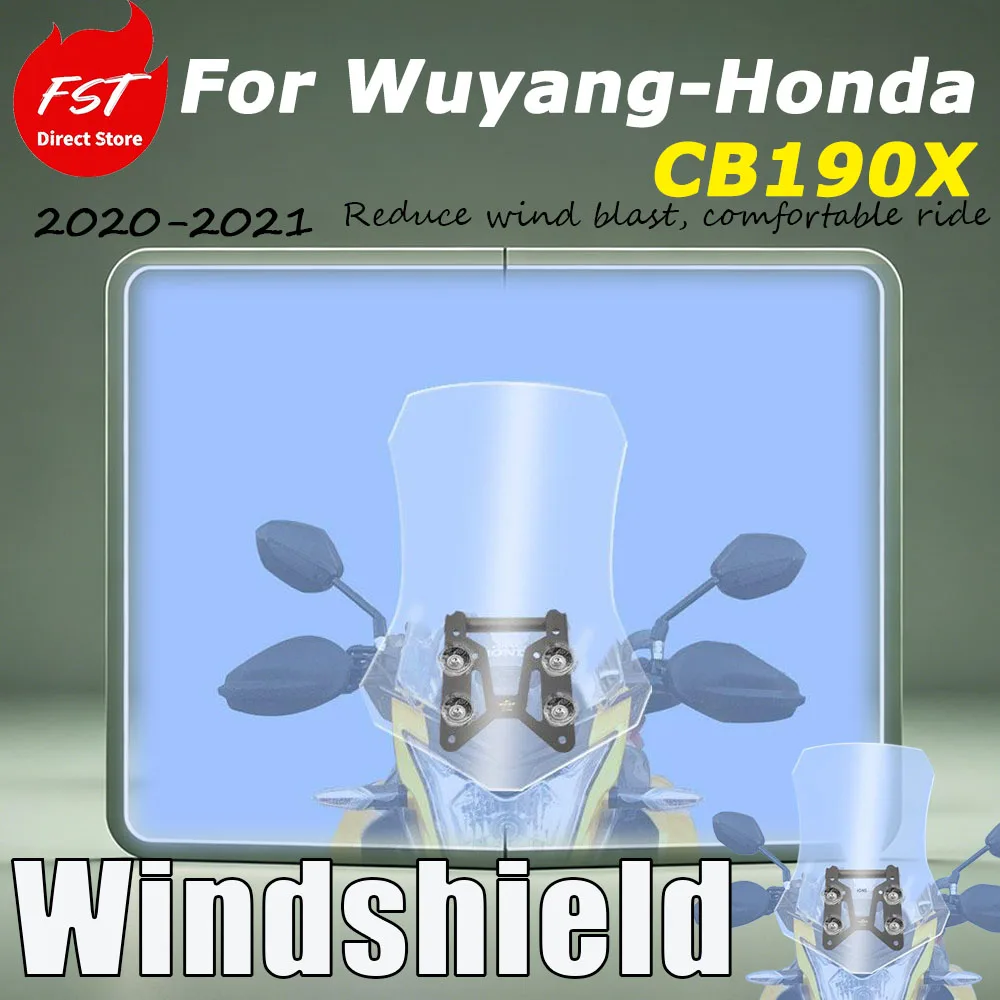 For Wuyang-Honda CB190X  20-21 model dedicated modification accessories for raised windshield, front windshield deflector glass