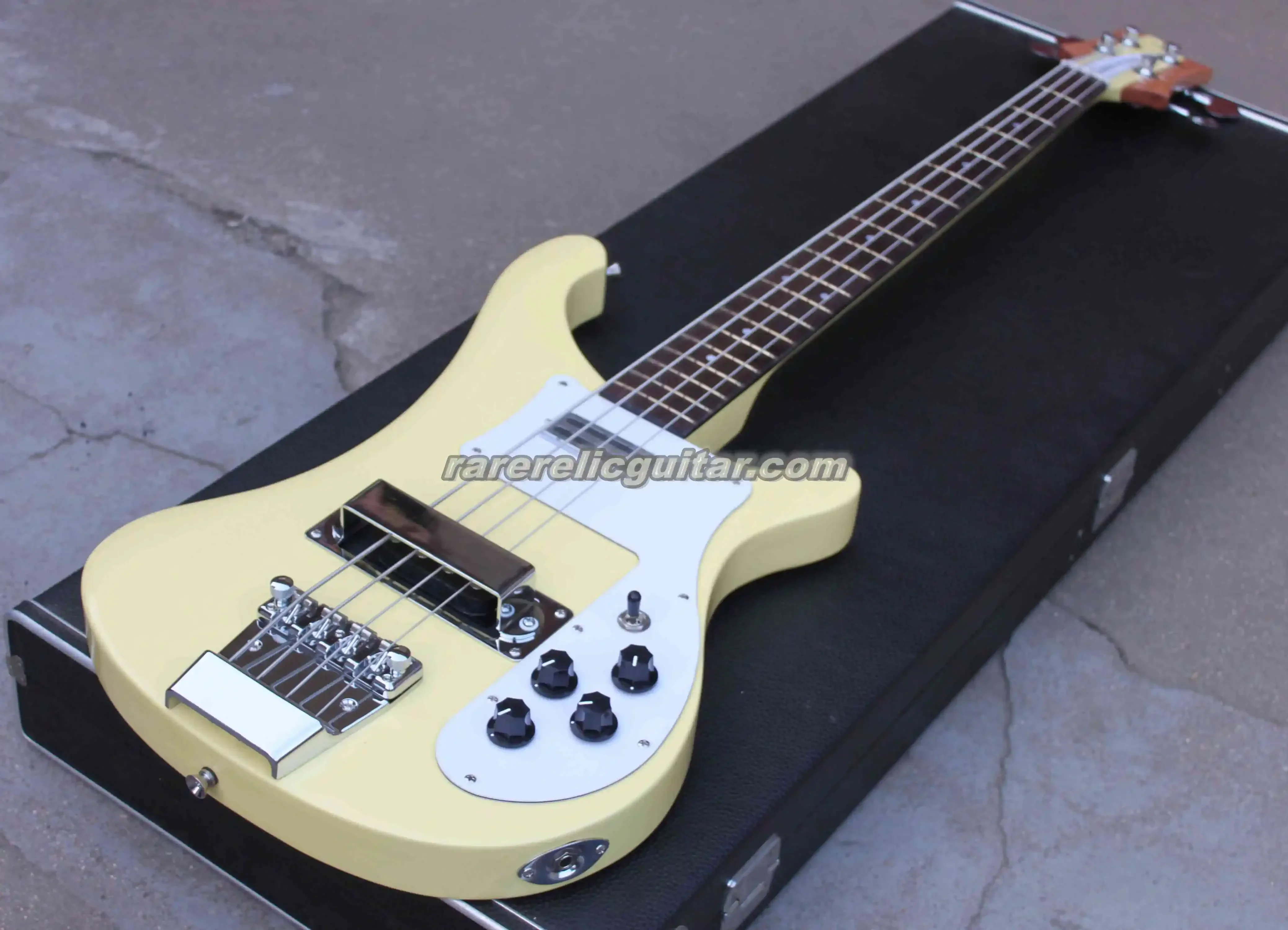 Rare Neck Thru Body 4 Strings Cream 4003 Electric Bass Guitar Chris Squire Signature Pickguard Rosewood Fingerboard Dot Inlay